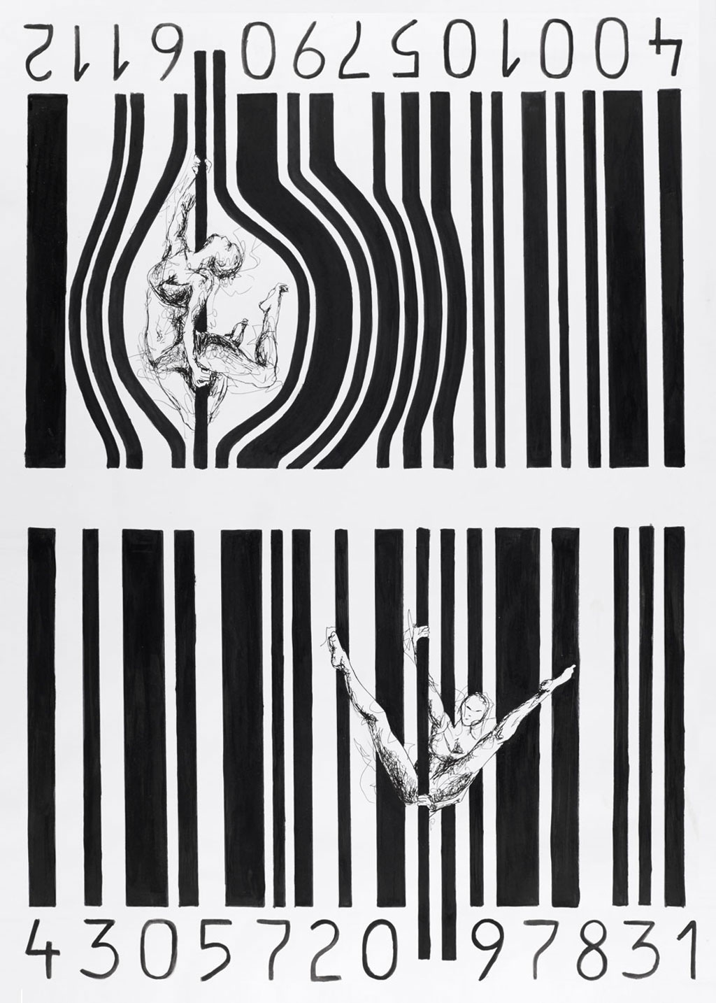 barcode</br>Edding on paper